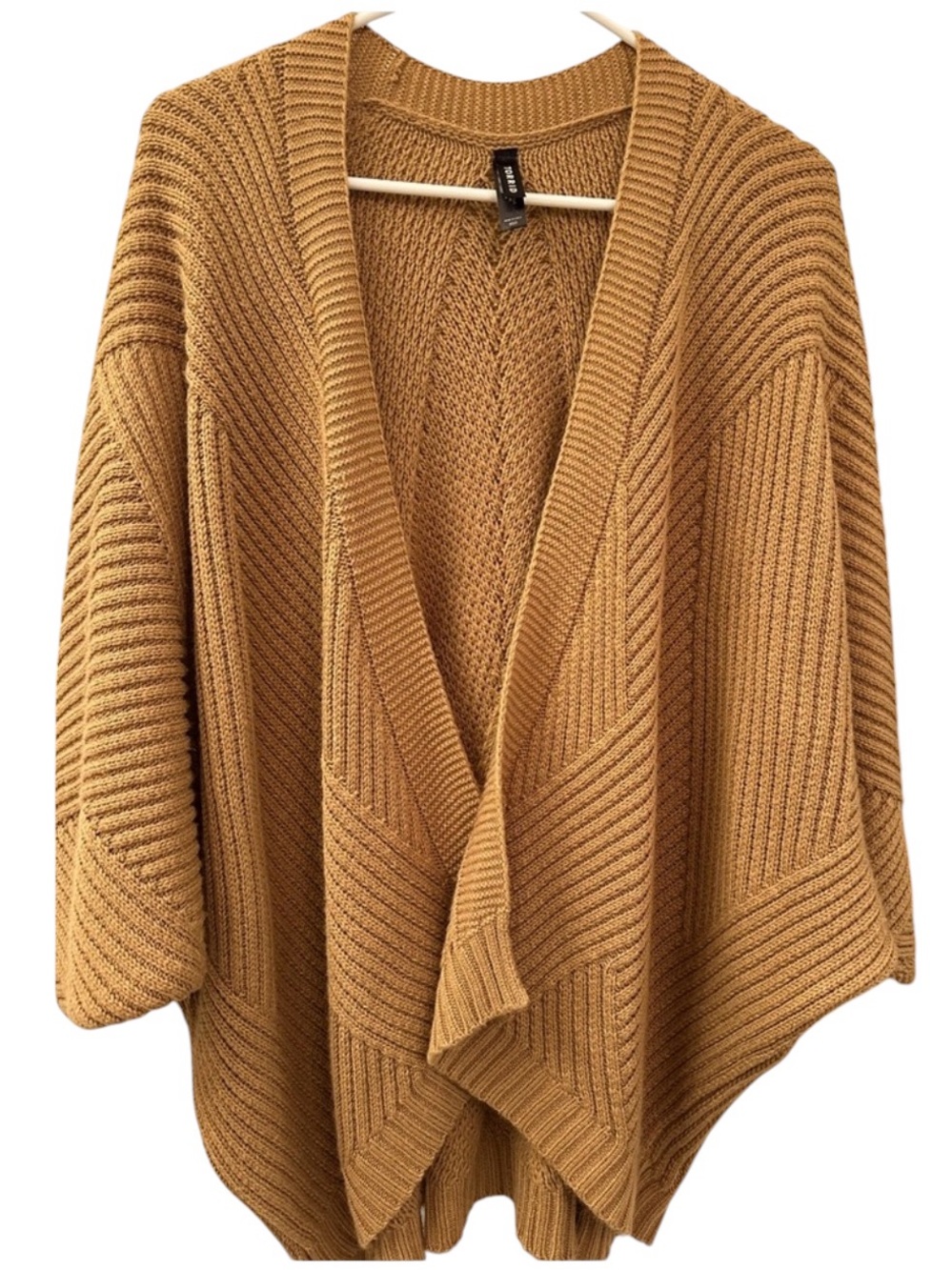 Torrid Textured Dolman Open Front Sweater in Camel